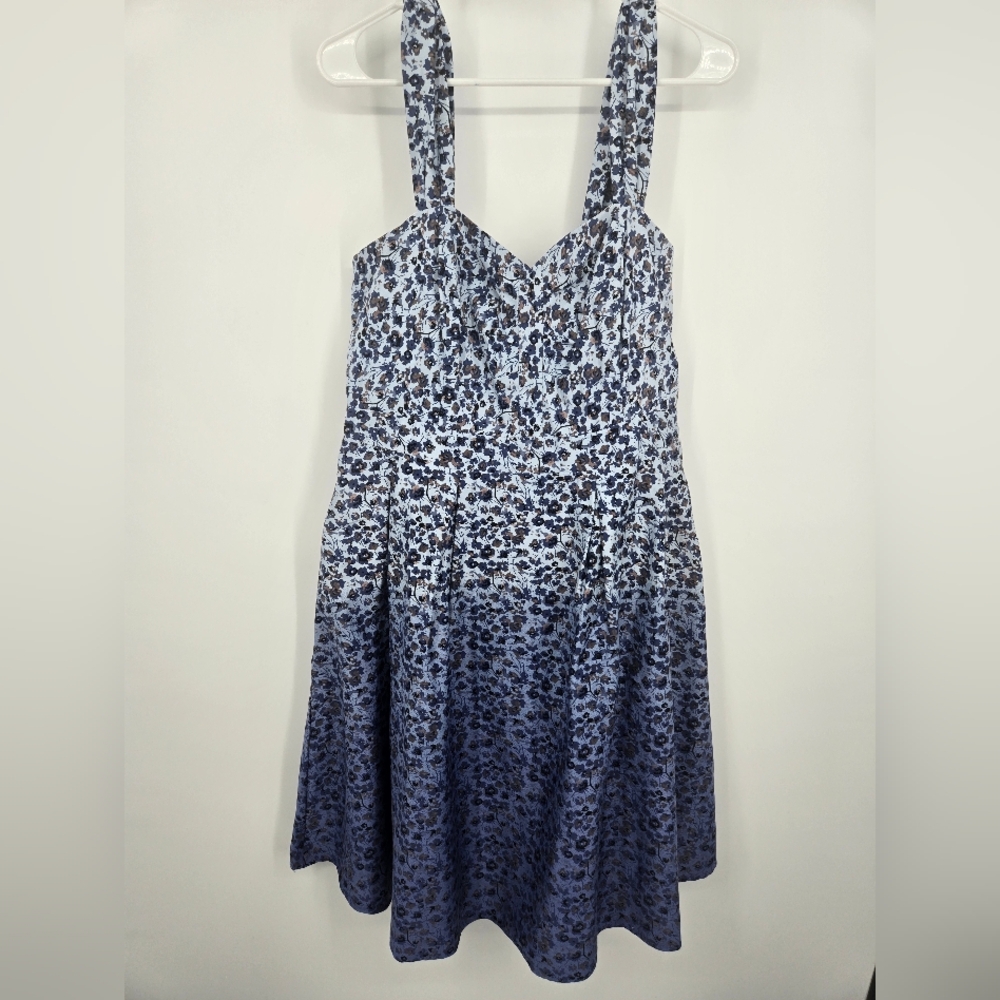 City Chic Blue Floral Ombre Fit & Flare Sundress XS (14) 6596